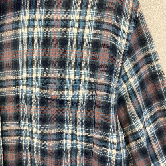 Horny Toad Mixologist Flannel Button Up Shirt Womens Size Medium M Blue Plaid - Picture 8 of 14
